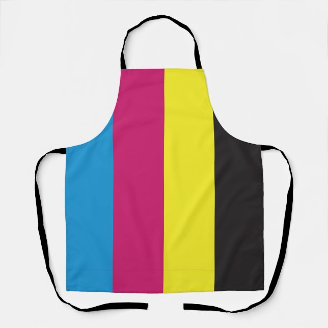 cmyk stripes background pattern graphic color cyan apron (Front)