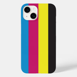 cmyk stripes background pattern graphic color cyan Case-Mate iPhone 14 case