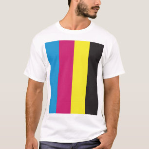 cmyk stripes background pattern graphic color cyan T-Shirt