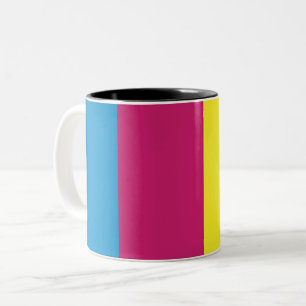 cmyk stripes background pattern graphic color cyan Two-Tone coffee mug