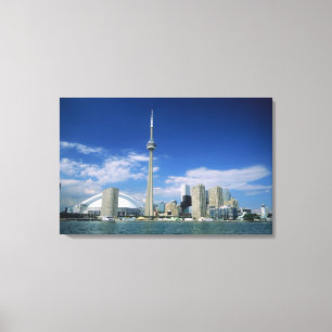 CN Tower and Skydome in Toronto, Ontario, Canvas Print