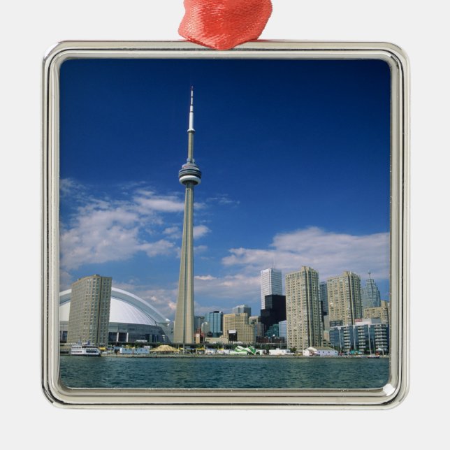 CN Tower and Skydome in Toronto, Ontario, Metal Ornament (Front)