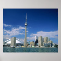 CN Tower and Skydome in Toronto, Ontario,