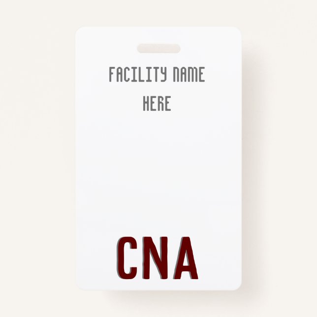 CNA Badge Hanger, Customizable (Front)