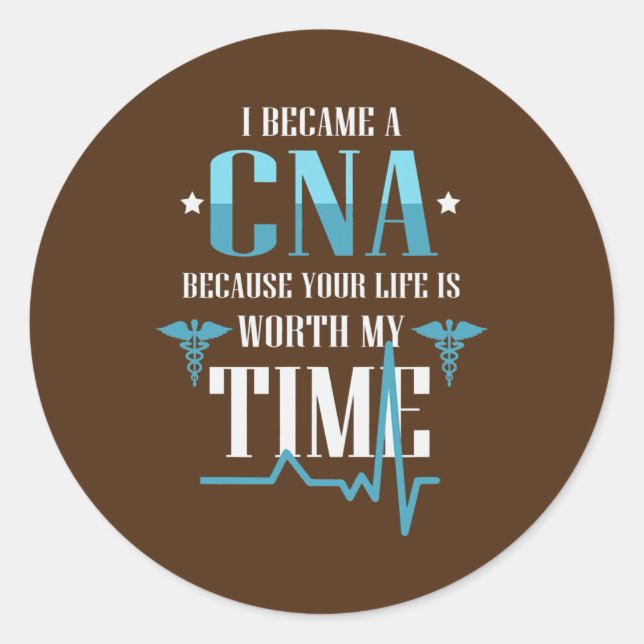 CNA Beautiful Apparel Registered Nurse Classic Round Sticker (Front)