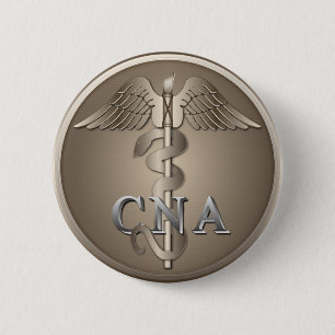 CNA Caduceus 2 Inch Round Button