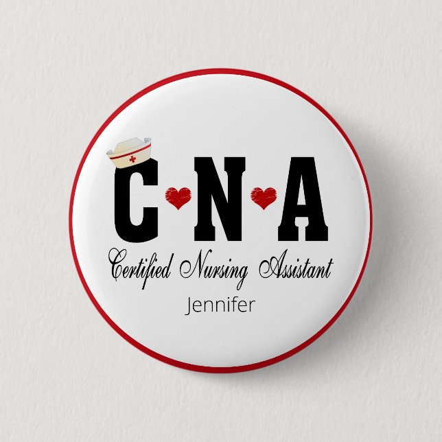 CNA Certified Nursing Assistant 2 Inch Round Button (Front)