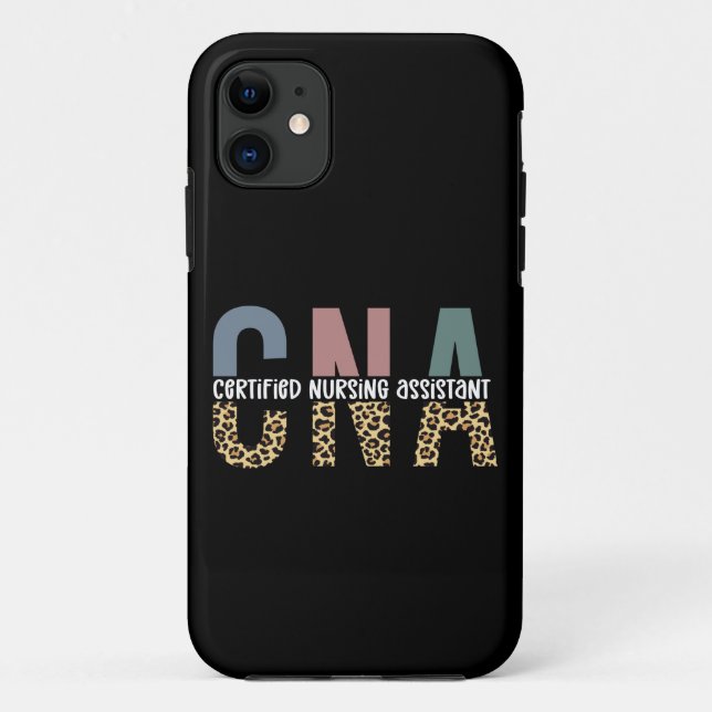 CNA Certified Nursing Assistant Cheetah Print Case-Mate iPhone Case (Back)