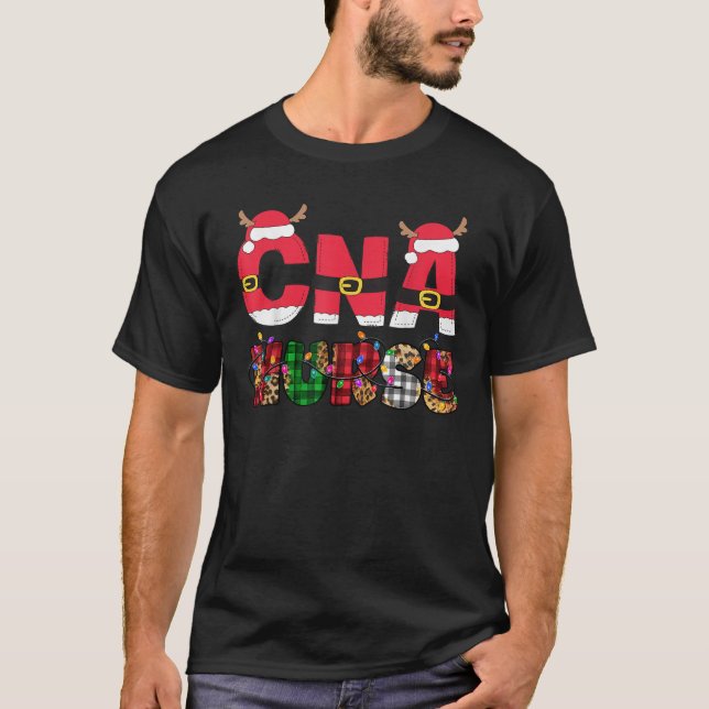 CNA certified nursing assistant Christmas Ugly Xma T-Shirt (Front)