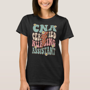 CNA Certified Nursing Assistant Retro Groovy Nursi T-Shirt