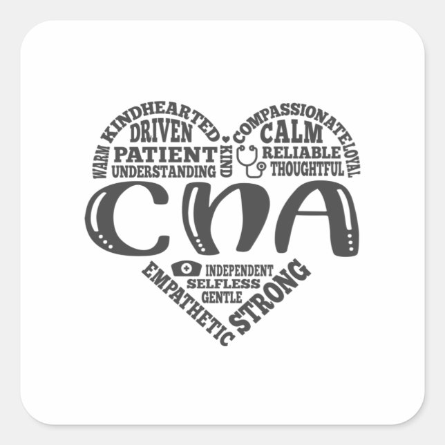CNA, CNA nurse appreciation, Subway art Square Sticker (Front)
