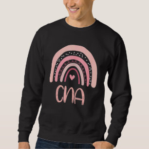 Cna Cute Boho Pink Rainbow Certified Nursing Assis Sweatshirt