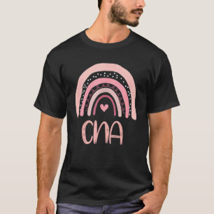 Cna Cute Boho Pink Rainbow Certified Nursing Assis T-Shirt