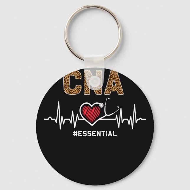 CNA #Essential Stethoscope Heartbeat Hospital Keychain (Front)