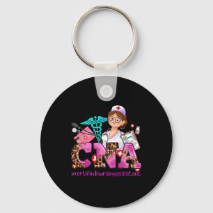 Cna Heart Stethoscope Pink Ribbon Breast Cancer Aw Keychain