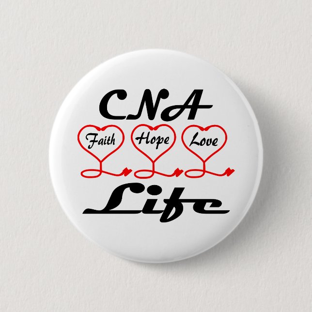 CNA Hope Love Faith 2 Inch Round Button (Front)