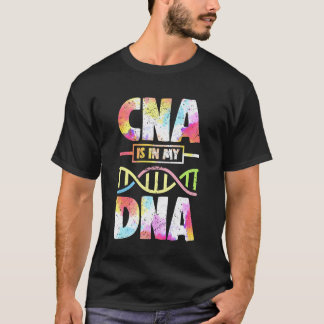 CNA Is In My DNA Nurse Pride Colourful Watercolor T-Shirt