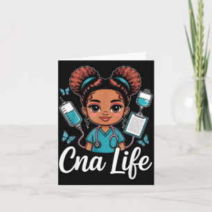 Cna life cute nursing assistant medical career art card