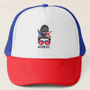 CNA Life Messy Bun CnaLife - Gift For Nurse's  Trucker Hat