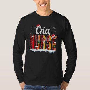 Cna Nurse Christmas Red Plaid Print Rn Nurse Xmas T-Shirt