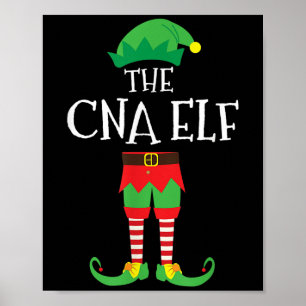 Cna Nurse Elf Matching Group Christmas Party Pajam Poster