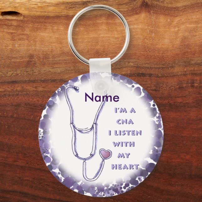 CNA Nurse Heart Keychain (Front)
