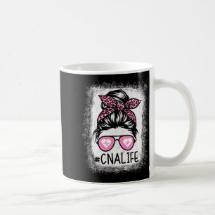 Cna Nurse Life Bleached Shirts Nk Leopard Messy Bu Coffee Mug