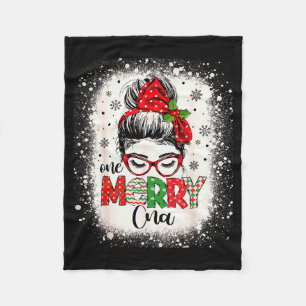Cna Nurse Messy Bun Nurse's Aid Christmas Fleece Blanket