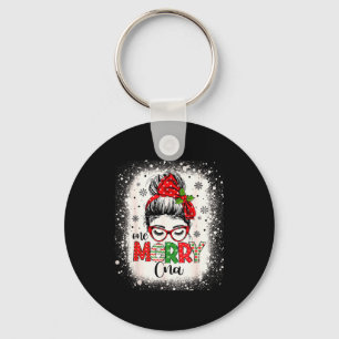 Cna Nurse Messy Bun Nurse's Aid Christmas  Keychain