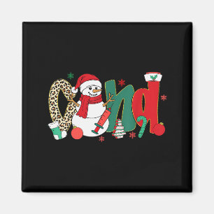 Cna Nurse Snowman Merry Christmas Leopard Snowmies Magnet