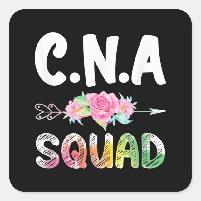 CNA Nurse Squad Certified Nursing Assistant Square Sticker (Front)