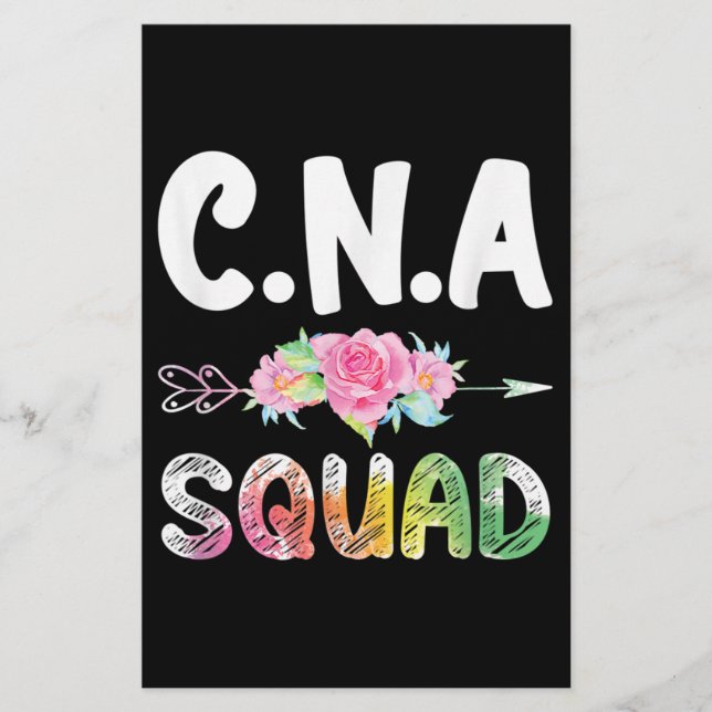 CNA Nurse Squad Certified Nursing Assistant Stationery (Front)