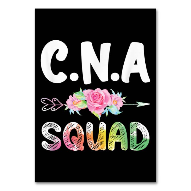 CNA Nurse Squad Certified Nursing Assistant Table Number (Front)