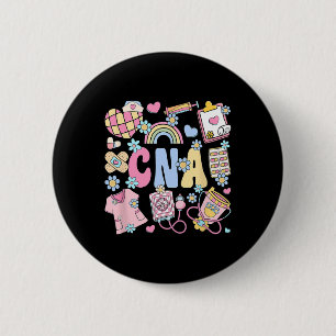Cna Nurse Stuff Retro Certified Nursing Istant Nur 2 Inch Round Button