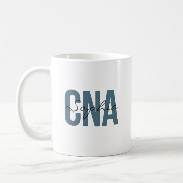 CNA Personalized Name Bold Typography Coffee Mug (Left)