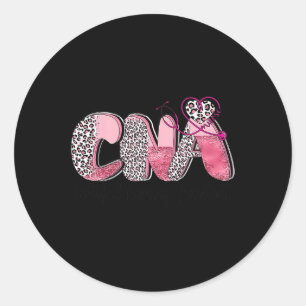 Cna Pink Ribbon Breast Cancer Awareness Warrior Su Classic Round Sticker