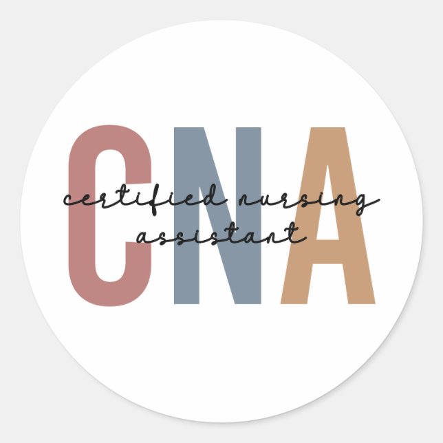 CNA Retro Certified Nursing Assistant Gifts Classic Round Sticker (Front)