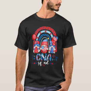 Cna Squad July 4th Rainbow Gnomies Usa Flag Patrio T-Shirt