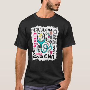 Cna Typography Bleach Painting Pattern T-Shirt