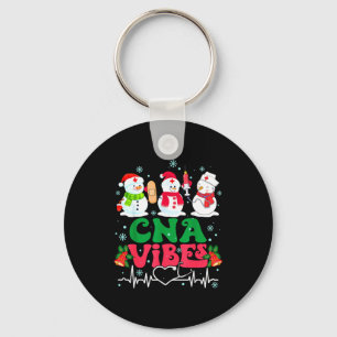 Cna Vibes Nurse Snowman Stethoscope Santa Funny Ch Keychain