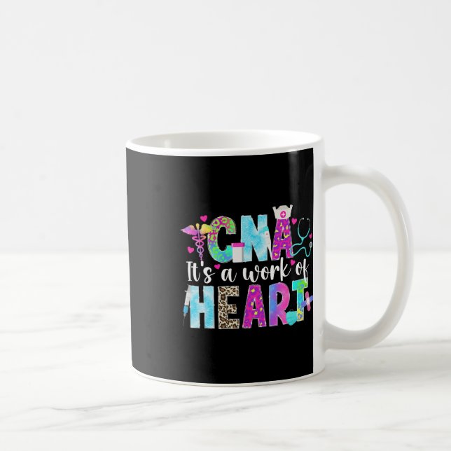 Cna Work Of Heart Certified Nursing Istant Cna Nur Coffee Mug (Right)