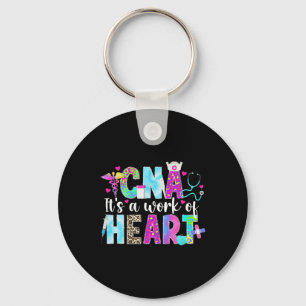 Cna Work Of Heart Certified Nursing Istant Cna Nur Keychain