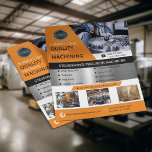 CNC Machining Company Yellow | Gold Flyer<br><div class="desc">Manufacturing businesses are always searching for top-quality CNC machining services. Introduce your Precision Machining Solutions to potential customers with this fully customizable flyer.  Great way to advertise at trade shows and meetings with customers.  All text,  logo and pictures are 100% customizable. 

By 1Bizchoice (rights reserved).</div>