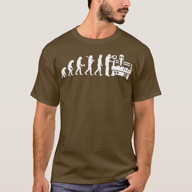 CNC Operator Evolution CNC Machinist T-Shirt (Front)