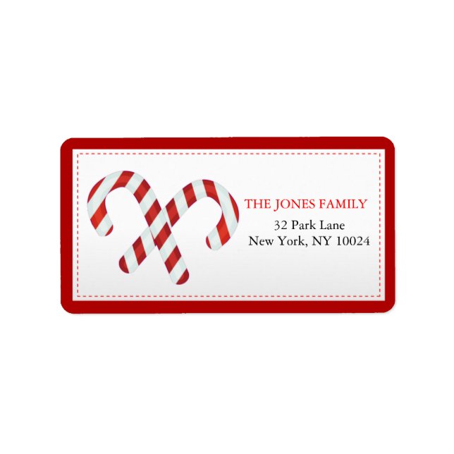 Cndycanes -Christmas address labels (Front)