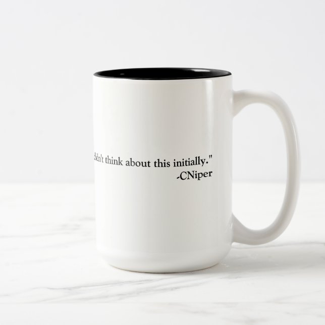 Cniper Thinking Two-Tone Coffee Mug (Right)