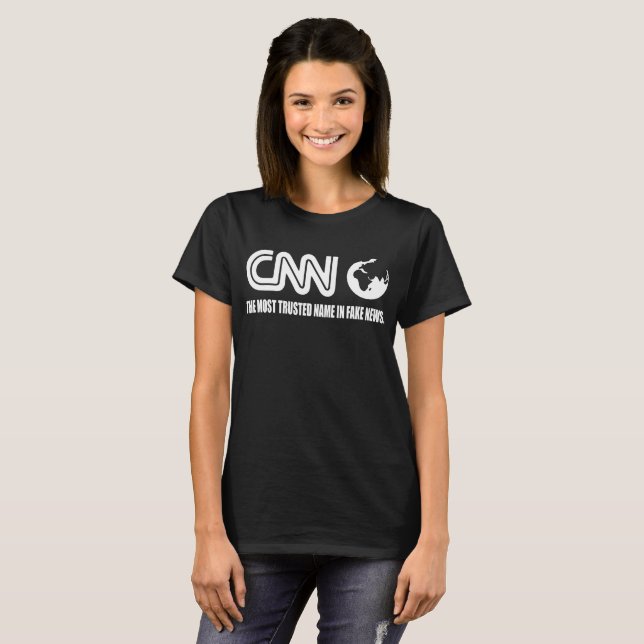 CNN Fake News Network Funny Tabloid Lying Corrupt T-Shirt (Front Full)