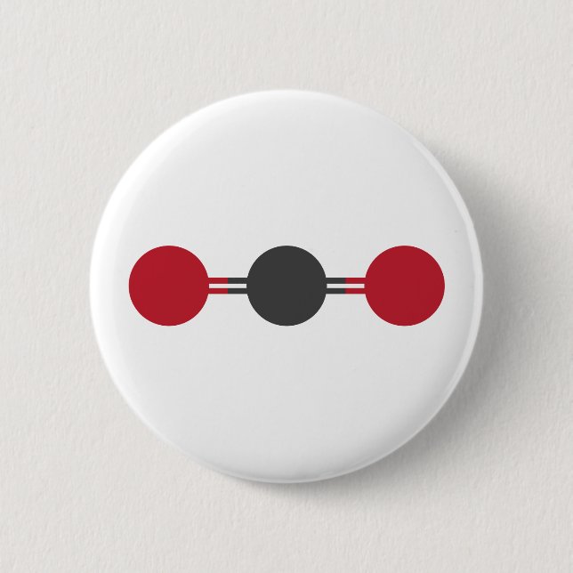 CO2 Molecular Structure 2 Inch Round Button (Front)