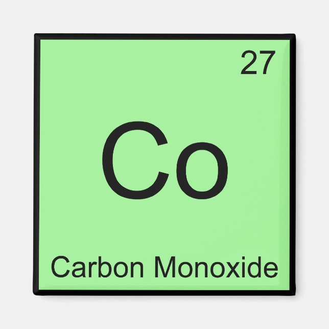 Co - Carbon Monoxide Chemistry Element Symbol Tee Magnet (Front)