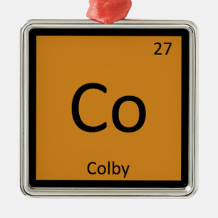 Co - Colby Cheese Chemistry Periodic Table Symbol Metal Ornament